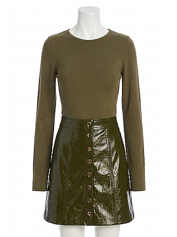 Allison Solid Rita Top in Moss Green (view 1)