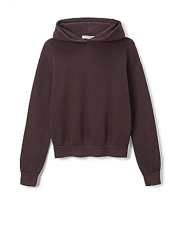 perfectwhitetee Heart Hoodie in Cocoa (view 1)