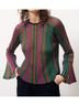 FRNCH Stripes Red Ninog Top in Multi-Colored Size M - photo 3