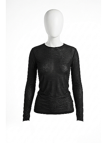 perfectwhitetee Inna French Jersey Tee in True Black (view 1)