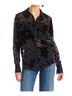 Allison Floral Black Sade Button Down Top in Black Floral Size L - photo 2