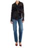 Allison Floral Black Sade Button Down Top in Black Floral Size L - photo 4