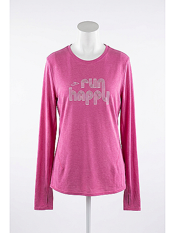 Brooks Women'S Distance 2.0 Long Sleeve Top in Frosted Mauve/Retro Rh (view 2)