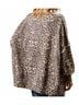 Bibi Animal Print Brown Oversized Waffle Thermal Sweatshirt in Leopard Size XL - photo 4