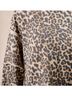 Bibi Animal Print Brown Oversized Waffle Thermal Sweatshirt in Leopard Size S - photo 6