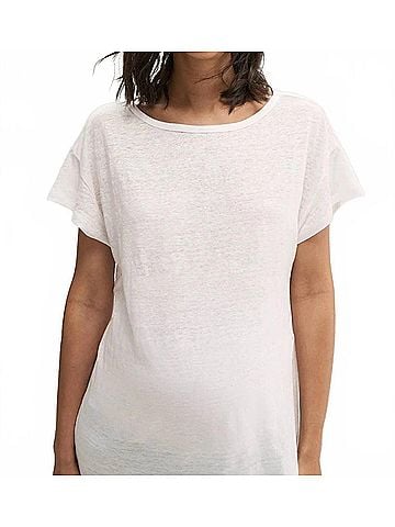 Hatch Everyday Linen Tee - Maternity in White (view 2)