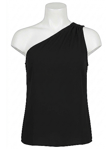 Bishop + Young Women's One Shoulder Top in Black (view 1)