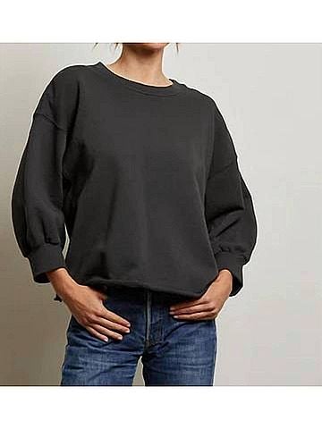 perfectwhitetee Niall Crewneck Sweatshirt in Vintage Black (view 2)