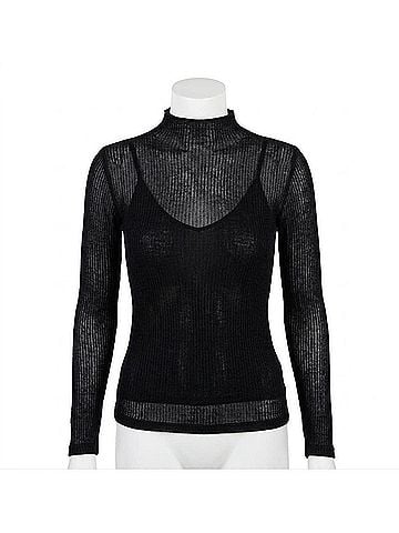 Lucy Paris Martin Knit Top in Black (view 1)