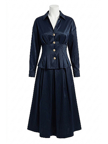 Joseph Ribkoff Stretch Taffeta Fit & Flare Blouse in Midnight Blue (view 1)