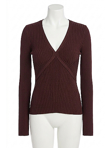 Allison Haley Knit Top in Chocolate Brown (view 1)