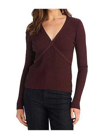 Allison Haley Knit Top in Chocolate Brown (view 2)