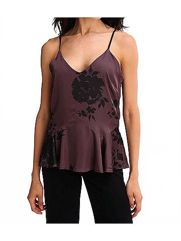 Allison Leilani Tank Top in Brown Floral (view 2)