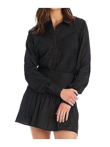 Allison Lillian Button Down Shirt in Black (view 2)