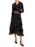 Allison Floral Black Sade Button Down Top in Black Floral Size XS - photo 4