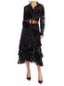 Allison Floral Black Sade Button Down Top in Black Floral Size XS - photo 5