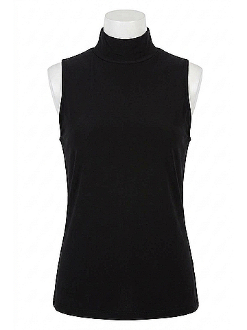 Joseph Ribkoff Skylar Sleeveless Mock Neck Top in Black (view 1)