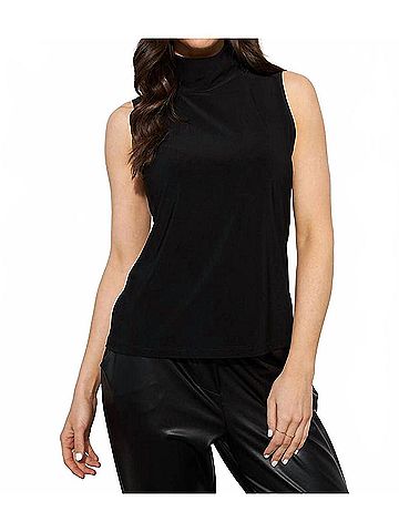 Joseph Ribkoff Skylar Sleeveless Mock Neck Top in Black (view 2)