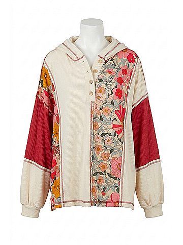 Bibi Blush & Bloom Hoodie in Cream (view 1)