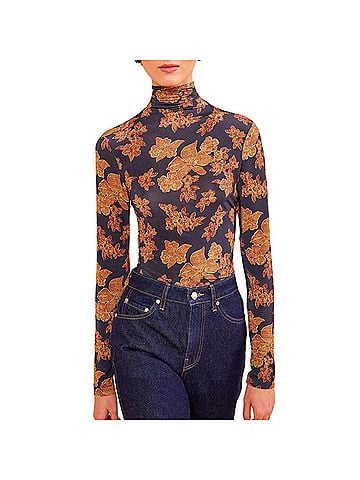 Ulla Johnson Aurelia Turtleneck Top in Onyx (view 2)