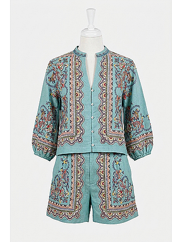 Cleobella Bleura Noelle Button Front Blouse in Blue (view 2)
