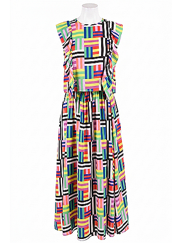 Emily McCarthy Ruby Ruffle Tank in Madras (view 1)
