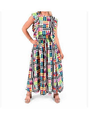 Emily McCarthy Ruby Ruffle Tank in Madras (view 2)