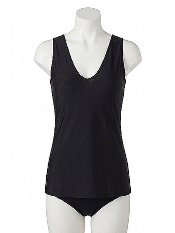 Commando V Neck Tank in Black (view 1)