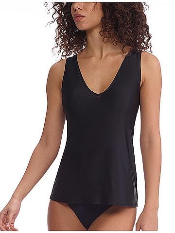 Commando V Neck Tank in Black (view 2)
