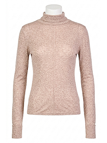 Sanctuary Exposed Seams Mock Neck Top in Heather Feather (view 1)