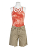 Easel Multi Color Samba Tie Dye Cami in Rust Size M - photo 1