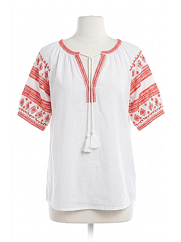 Ivy Jane Borderline Sleeves Top in White (view 1)