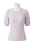 Bobi Solid White Shirred Sleeve Tee in White Size L - photo 1