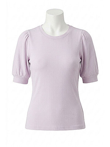 Bobi Shirred Sleeve Tee in White (view 1)