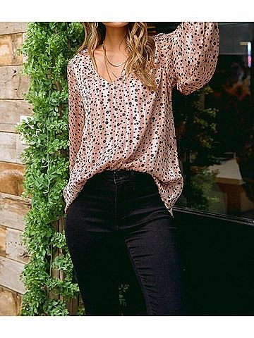Jodifl Vivian Satin Blouse in Rose Gold (view 2)