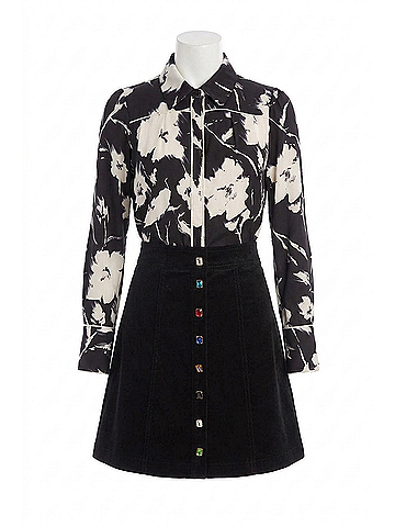Allison Eliza Blouse in Black / Ivory Floral (view 1)