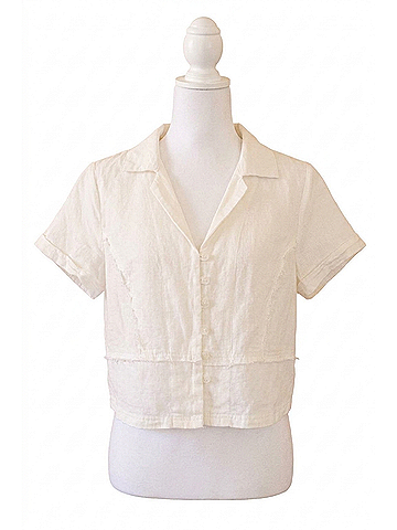 MIOU MUSE Women's Mary Button Down Top in White (view 1)