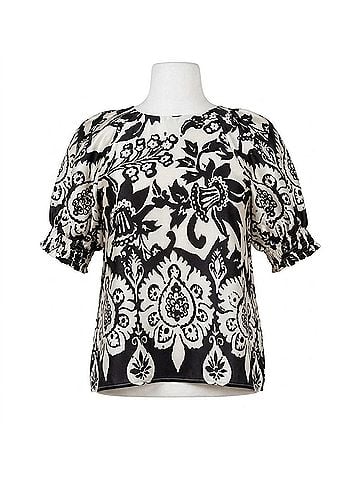 Jodifl Avery Floral Print Blouse in Black & White (view 1)