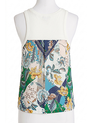 Drew Women's Nian Back Tank in Kelly/White (view 1)