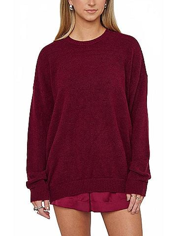 Show Me Your Mumu Feel Good Sweater in Maroon Knit (view 2)