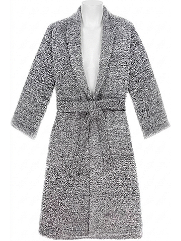 Barefoot Dreams Women's Cozychic Heathered Robe in Graphite/White (view 1)