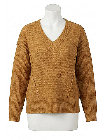 Easel V-Neck Sweater in V-Neck Pumpkin (view 1)
