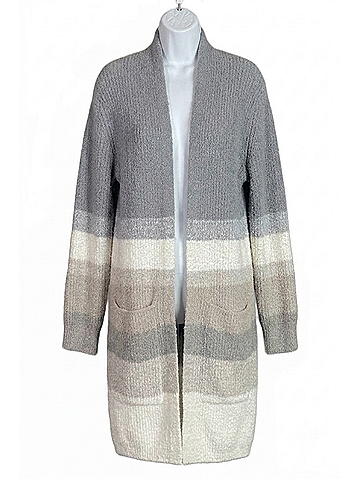 Barefoot Dreams Women's Cozychic Sunset Boyfriend Cardigan in Ocean Multi (view 1)
