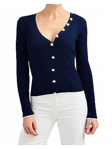 Generation Love Renata Cardigan in Navy/White (view 2)