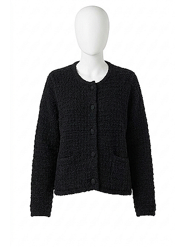 Barefoot Dreams Cozychic Textured Button Front Cardigan in Black (view 1)