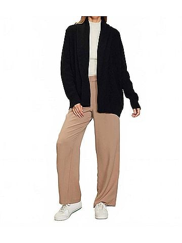 Skies Are Blue Long Sleeve Shawl Collar Cardigan in Black (view 2)