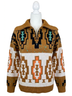 Bibi Brown The Rowdy Aztec Sweater in Brown Size XL - photo 1