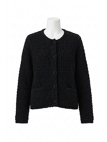 Barefoot Dreams Cozychic Textured Button Front Cardigan in Black (view 1)