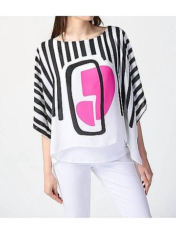 Joseph Ribkoff Adeline Abstract Print Georgette Poncho Top in Multi (view 2)