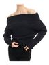 Allison Solid Black Alba Sweater in Black Size M - photo 2